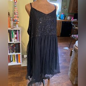 Black SHEIN sequin bust cocktail dress